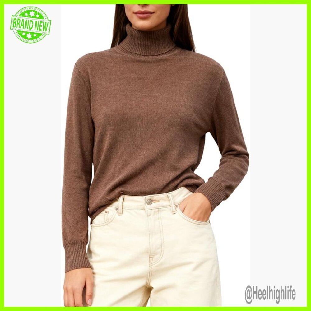 Wool Blend Turtleneck Sweater Long Sleeve Pullover Fall Winter Warm